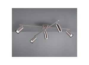 4260618147955 - Meinewunschleuchte - Silber matter Deckenstrahler aus Metall mit 5 schwenkbaren led Spots