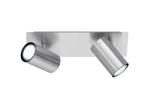 4260618148952 - Moderner Deckenstrahler aus Silber mattem Metall mit 2 schwenkbaren LED Spots 4260618148952 - Moderner Deckenstrahler aus Silber mattem Metall mit 2 schwenkbaren LED Spots