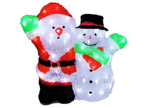 4260618693605 - - Acryl Weihnachtsmann + Schneemann 90 LEDs kaltweiß-MLK043