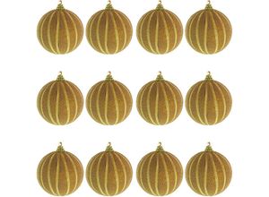 4260618694626 - - 12 Stk Weihnachtbaumkugeln Stern 8 cm Gold-MYW53771-4-gold