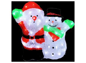 4260618698105 - Inda-exclusiv - Acryl Weihnachtsmann + Schneemann 90 LEDs kaltweiß-DLK043