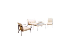 4260620353108 - Gartenset Aphrodite creme Edelstahl Gartenmoebel Gartenset Lounge Essgarnitur Gartenlounge