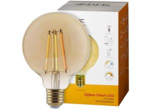 4260623717037 - Smartes ZigBee led Leuchtmittel E27 amber tunable white Globe - G80 7W 650 Lumen 1er-Pack - Amber - Shyne