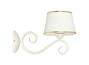 4260623717686 - Wandleuchte Cosima aus Metall in Weiß und Gold E27 - white - Famlights