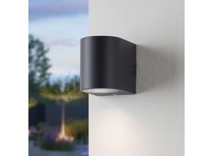 4260623717709 - Außenwandleuchte Konrad aus Aluminium in Anthrazit GU10 - black - Famlights