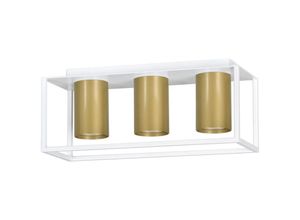 4260623718034 - Famlights - Deckenleuchte Marlon aus Metall in Weiß und Gold 3xGU10 - white