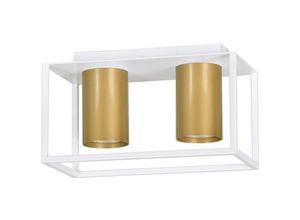 4260623718058 - Famlights - Deckenleuchte Marlon aus Metall in Weiß und Gold 2xGU10 - white