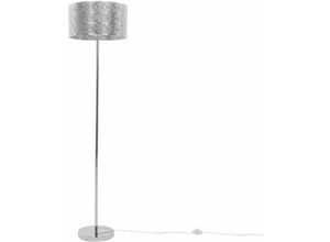 4260624111247 - Beliani - Stehlampe Silber Metall 147 cm runder Schirm Marokkanisches Design langes Kabel mit Schalter Boho Stil - Silber