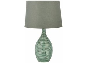 4260624111339 - Beliani - Tischlampe Grün Keramik 57 cm Stoffschirm Vasenform Kabel mit Schalter Moderner Minimalistischer Stil - Grün