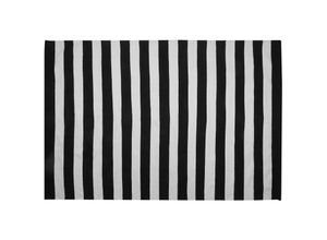 4260624115290 - Beliani - Outdoor Teppich Schwarz Weiß Kunststoff 160 x 230 cm Kurzflor Gestreift Handgewebt Rechteckig - Schwarz 4260624115290 - Beliani - Outdoor Teppich Schwarz Weiß Kunststoff 160 x 230 cm Kurzflor Gestreift Handgewebt Rechteckig - Schwarz