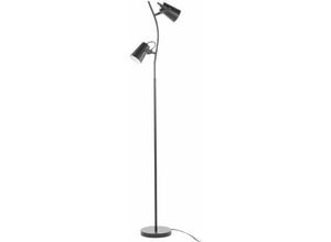 4260624116761 - Beliani - Stehlampe Schwarz Stahl 149 cm 2-flammig verstellbare Schirme langes Kabel mit Schalter Moderner Look - Schwarz