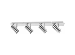 4260624116877 - Beliani - Deckenleuchte Silber Metall lang 4-flammig verstallbar Industrie Look Moderne Wandleuchte - Silber