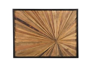 4260624119977 - Beliani - Wanddekoration Braun Teakholz 60 x 80 cm Rechteckig Modern - Dunkler Holzfarbton