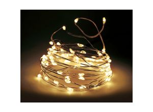 4260625743386 - Spetebo - Draht Lichterkette 795 cm mit 160 led und 8 Leuchtfunktionen - warm weiß - Garten Deko Beleuchtung Außen Innen Batterie betrieben mit Timer