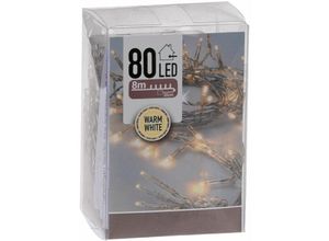 4260625743799 - Lichterkette mit 80 led in warm weiß mit Timer - 800 cm - Weihnachts Tischlichterkette Deko Innen Beleuchtung