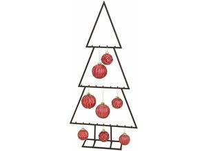 4260625743812 - Spetebo - Metall Tannenbaum mit Haken - 77 cm - Deko Weihnachtsbaum Aufsteller für Zierschmuck und Chritbaumkugeln