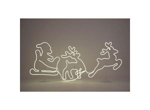 4260625744055 - Spetebo - led Neon Licht Rentiere mit Schlitten 140 x 52cm   1200 led - Garten Weihnachts Deko Beleuchtung Außen