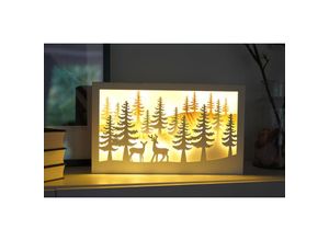 4260625744413 - Spetebo - led Deko Leuchte Winterlandschaft - Holz Weihnachtsdeko beleuchtet