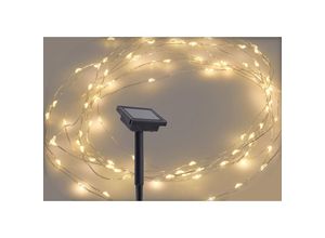 4260625745878 - Spetebo - Solar Draht Lichterkette warm weiß - 200 led   12 m - Garten Deko Beleuchtung Außen