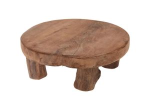 4260625746851 - Spetebo - Echt Holz Pflanzenhocker Teak - 20x7 cm - Kleiner Deko Hocker Blumenhocker massiv aus Handarbeit