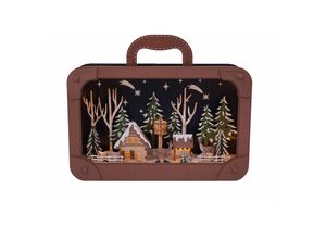 4260625748992 - Spetebo - led Winterlandschaft im Holzkoffer beleuchtet - 35x30 cm - Weihnachtsszene Tisch Deko Weihnachtsdekoration