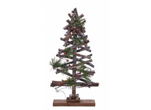 4260625749036 - Spetebo - Holz led Weihnachtsbaum 37 cm - mit Zweigen und Glitzer