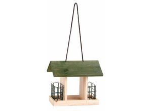 4260625749722 - Spetebo - Holz Vogel Futterhaus 24 cm - 2 Körbe - Futterstation Vogelhäuschen Futterstelle