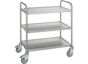 4260626150589 - Edelstahlwagen B 1045 x T 645 mm Vollgummi Radgehäuse verzinkt