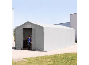 4260626592136 - Outlander 5x10m Zelthalle PVC-Plane grau mit Statik (Erduntergrund) - (93862)