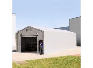 4260626592150 - Outlander 5x12m Zelthalle PVC-Plane grau mit Statik (Erduntergrund) - (93864)