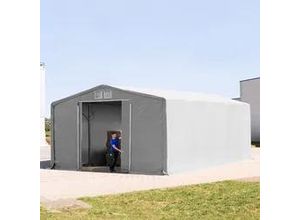 4260626592686 - Outlander 8x10m Zelthalle PVC-Plane grau mit Statik (Erduntergrund) - (93917)