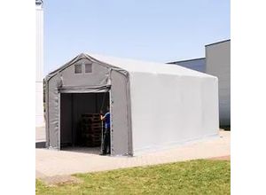 4260626594338 - Outlander 4x8m Zelthalle PVC-Plane grau mit Statik (Betonuntergrund) - (94084)