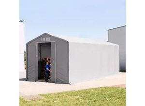 4260626594826 - Outlander 6x12m Zelthalle PVC-Plane grau mit Statik (Betonuntergrund) - (94133)