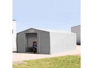 4260626595304 - Outlander 8x12m Zelthalle PVC-Plane grau mit Statik (Betonuntergrund) - (94181)