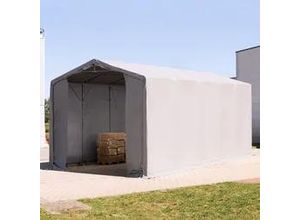 4260626595496 - Outlander 5x10m Zelthalle PRIMEtex-Plane grau mit Statik (Betonuntergrund) - (94200)