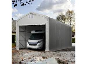 4260626611370 - 5x30m Zeltgarage PRIMEtex-Plane grau mit Statik (Erduntergrund) - (99426)