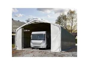 4260626611585 - 6x12m Zeltgarage PRIMEtex-Plane grau mit Statik (Erduntergrund) - (99447)