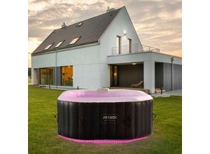 4260627429172 - Whirlpool mit led Beleuchtung Aufblasbar In- & Outdoor 154x154 cm 4 Personen 110 Massagedüsen mit Heizung 600 Liter Inkl Abdeckung Bubble Spa &