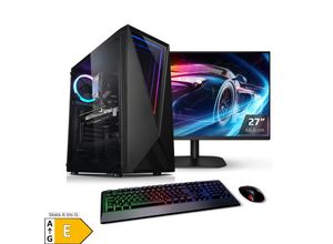 4260627614837 - PC Set Gaming mit 27 Zoll TFT Galaxis V AMD Ryzen 5 5600X 32GB DDR4 NVIDIA RTX 4060 Ti 8 GB 2TB SSD WLAN Windows 11