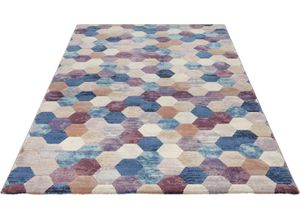 4260628023072 - Teppich ELLE DECORATION Manosque Teppiche Gr B L 80 cm x 150 cm 11 mm 1 St lila (lila blau) Esszimmerteppiche Kurzflor Teppich Modern Boho Weich Wohnzimmer Schlafzimmer