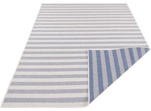 4260628026011 - Teppich FREUNDIN HOME COLLECTION Delilia Teppiche Gr B L 120 cm x 170 cm 5 mm 1 St blau (blau creme) Esszimmerteppiche In-& Outdoor Wetterfest Balkon Garten Wohnzimmer Wasserfest