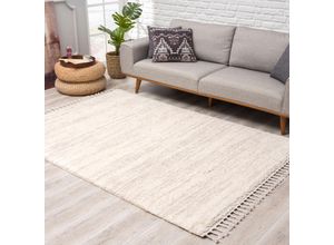 4260629136825 - Hochflor-Teppich CARPET CITY Pulpy 524 Teppiche Gr B L 240 cm x 340 cm 30 mm 1 St beige (creme) Fransenteppich Esszimmerteppiche besonders weich mit Fransen Meliert