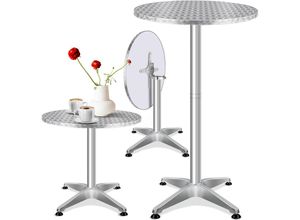 4260635554545 - KESSER® 2in1 Stehtisch klappbar Bistrotisch Aluminium Edelstahlplatte höhenverstellbar 70cm   115cm Partytisch Tisch In- & Outdoor Hochzeit Empfangstisch Klapptisch inklusive Regencover