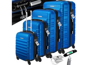 4260635557843 - KESSER® 4tlg Hartschalenkofferset Hartschalenkoffer Reisekoffer Set Reisekofferset Trolley Koffer Inkl Kofferwaage + Gepäckanhänger Rollkoffer Schloss 4 Rollen ABS-Hartschale Teleskopgriff S-M-L-XL