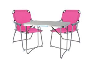 4260635721589 - 3-teiliges Campingmöbel Set pink 80x60x68cm-MMC330871+2xMPO2600PI