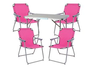 4260635721602 - 5-teiliges Campingmöbel Set pink 80x60x68cm-MMC330871+4xMPO2600PI