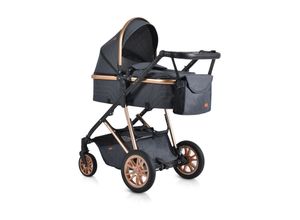 4260636041853 - Kombikinderwagen Midas 2 in 1 Sportsitz umbaubar Wickeltasche Fußabdeckung schwarz