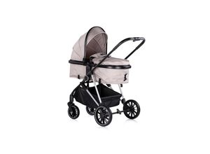 4260636042799 - Kinderwagen Aura 3 in 1 Autositz Babywanne Wickeltasche bis 22 kg hellbraun
