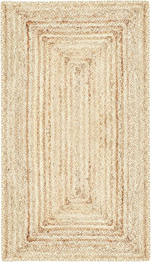 4260637325969 - Nora Handgewebter Juteteppich Läufer 110 x 60 cm groß geflochten als Fußabtreter für die Haustür im Innen- oder Außenbereich Küchenläufer im Flur Bad oder Küche