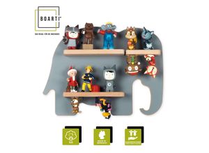 4260641120376 - Wandregal Holzregal hängend platzsparendes Regal Maße H 24 x B 33 x T 5 cm Elegantes Regal hängend Aufbewahrungsregal Tonieregal Elefant small Gr 33 grau B33cm H24cm T5cm Holzwerkstoff Holz Spanplatte Regale